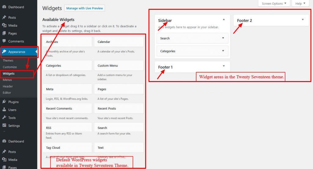 Register Custom Sidebar in WordPress